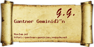 Gantner Geminián névjegykártya